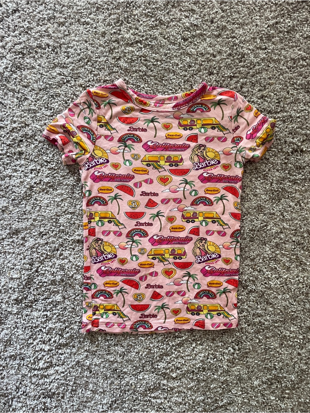Barbie x Posh Peanut Kids Pink Graphic Tee - California Print